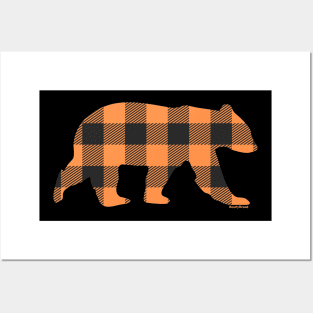 Orange Gay Bear Buffalo Check Plaid Bear | BearlyBrand Posters and Art